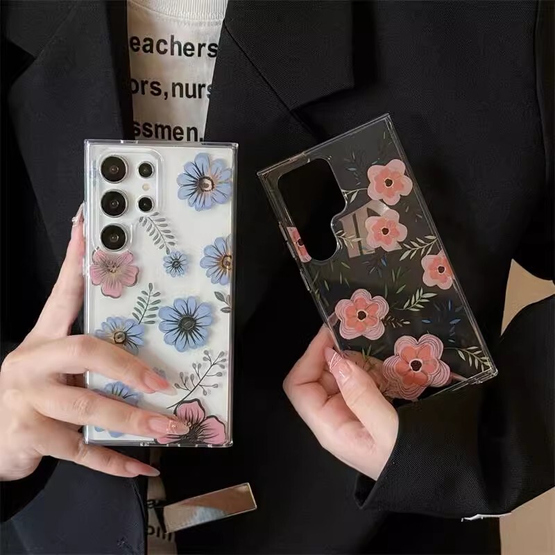 IMD double-sided film coated broken flowers for Samsung S25Ultra phone case foreign trade cross-border A26 transparent 24fe hard IMD double-sided film coated broken flowers for Samsung S25Ultra phone case foreign trade cross-border A26 transparent 24fe hard
