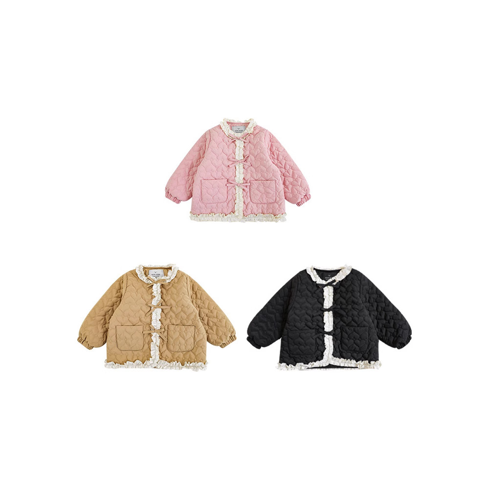 Abrigo acolchado de algodón para niñas, ropa de invierno, ropa acolchada para bebés para niños de moda occidental, más chaqueta acolchada para bebés princesa de invierno cálida de terciopelo