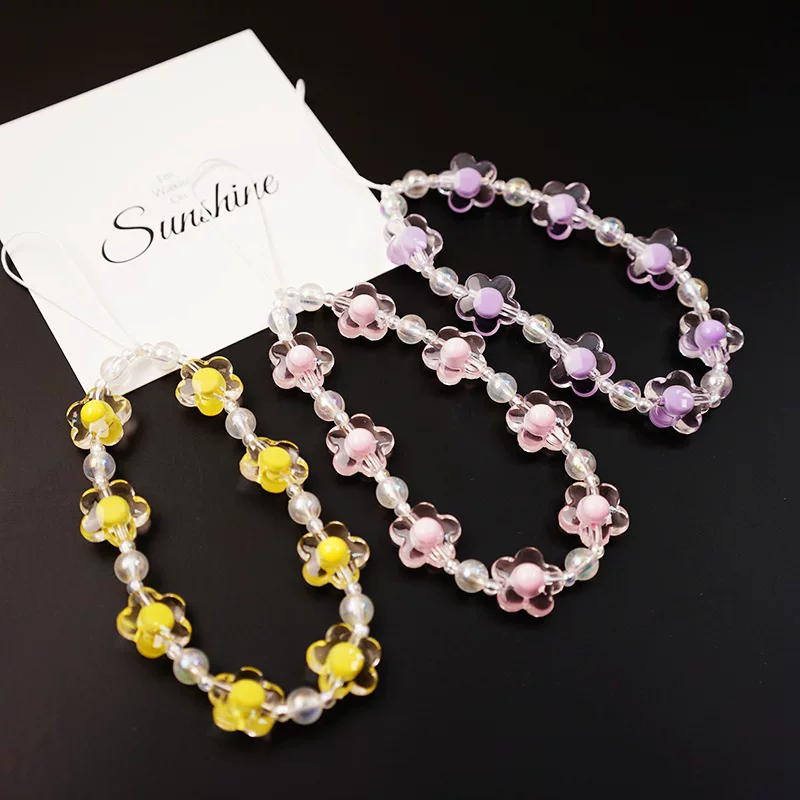 Бусин bracelet цветок, телефон, короткий модный ремешок, нескользящая подвеска