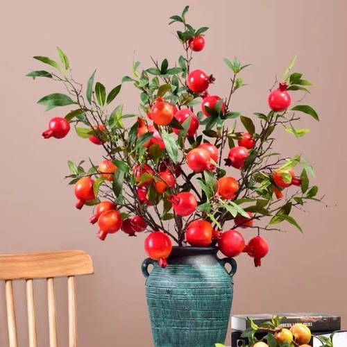Simulated pomegranate fruit 8-head pomegranate red fruit holly fruit persimmon flower arrangement home decoration display manufacturer wholesale
