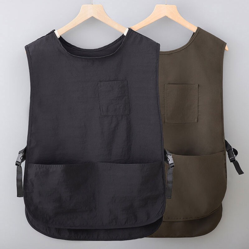 Polyester-Cotton Vest Apron for Home Kitchen Cooking Workwear, Coffee and Catering, Customizable Vest Apron, New Style