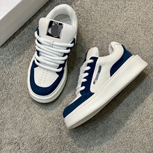 原标原盒广州货欧洲站新款头层牛皮系带厚底面包休闲板鞋男鞋