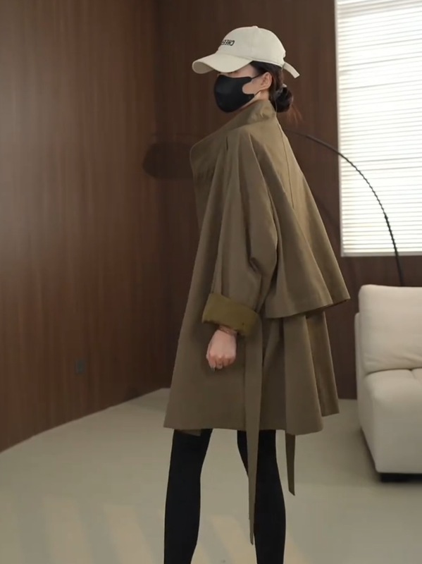 高级感立领风衣女中长款2025春秋新款韩版宽松休闲百搭大衣外套女|undefined