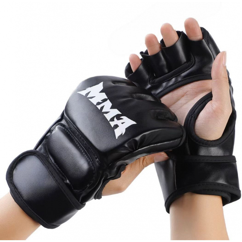 Guantes de boxeo de entrenamiento para niños de boxeo para adultos con medio dedo Sanda