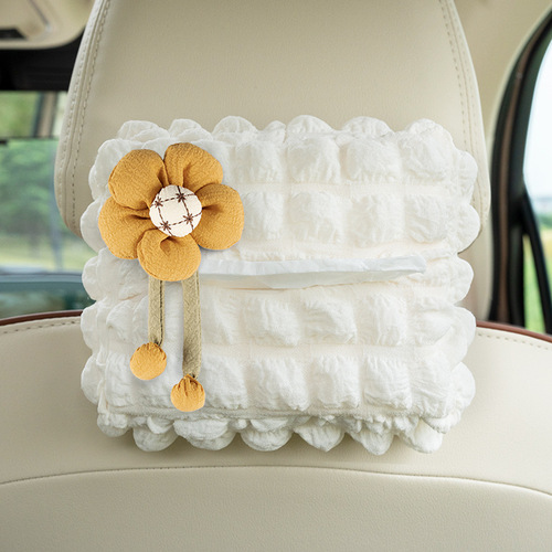Puff Car Tissue Box Car Armrest Box Sun Visor Seat Hanging Tissue Box Cute Car Tissue Box