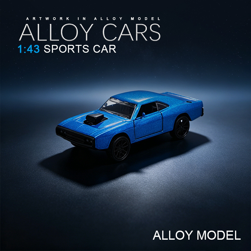 Cross-border 1:43 Dodge Charger die-cast alloy car model, children's pull-back toy car, collectible decoration wholesale Cross-border 1:43 Dodge Charger die-cast alloy car model, children's pull-back toy car, collectible decoration wholesale