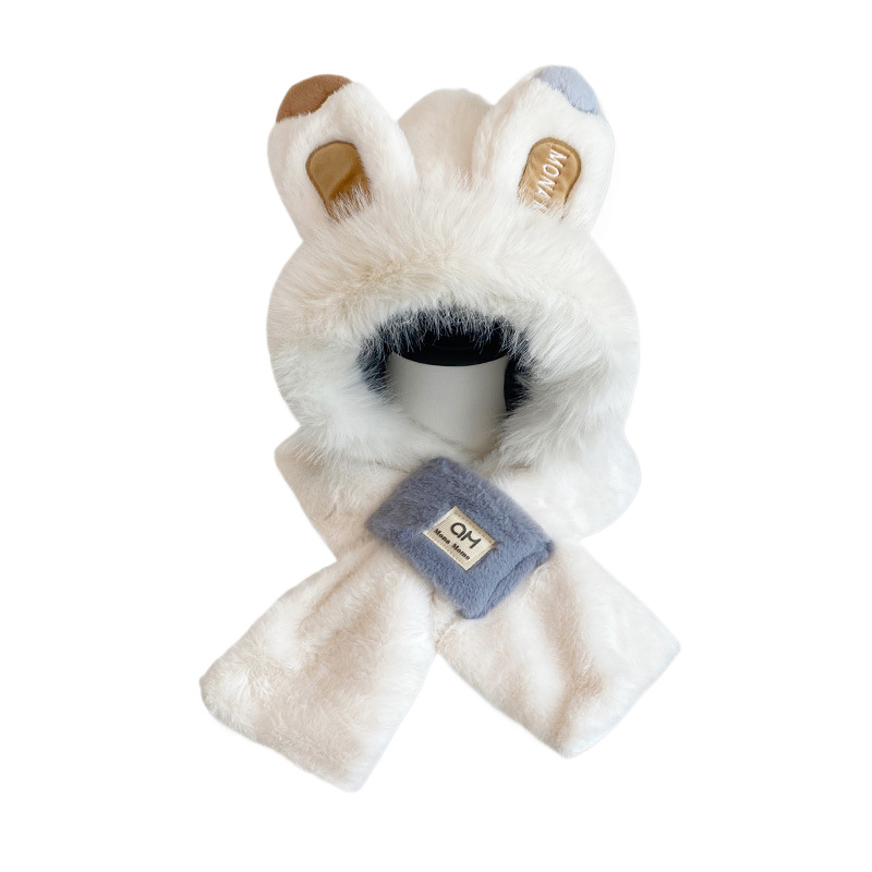 Sombrero de zorro, bufandas, sombrero de peluche de invierno, máscara, cuello con capuchilla, invierno, estilo coreano de moda caliente.