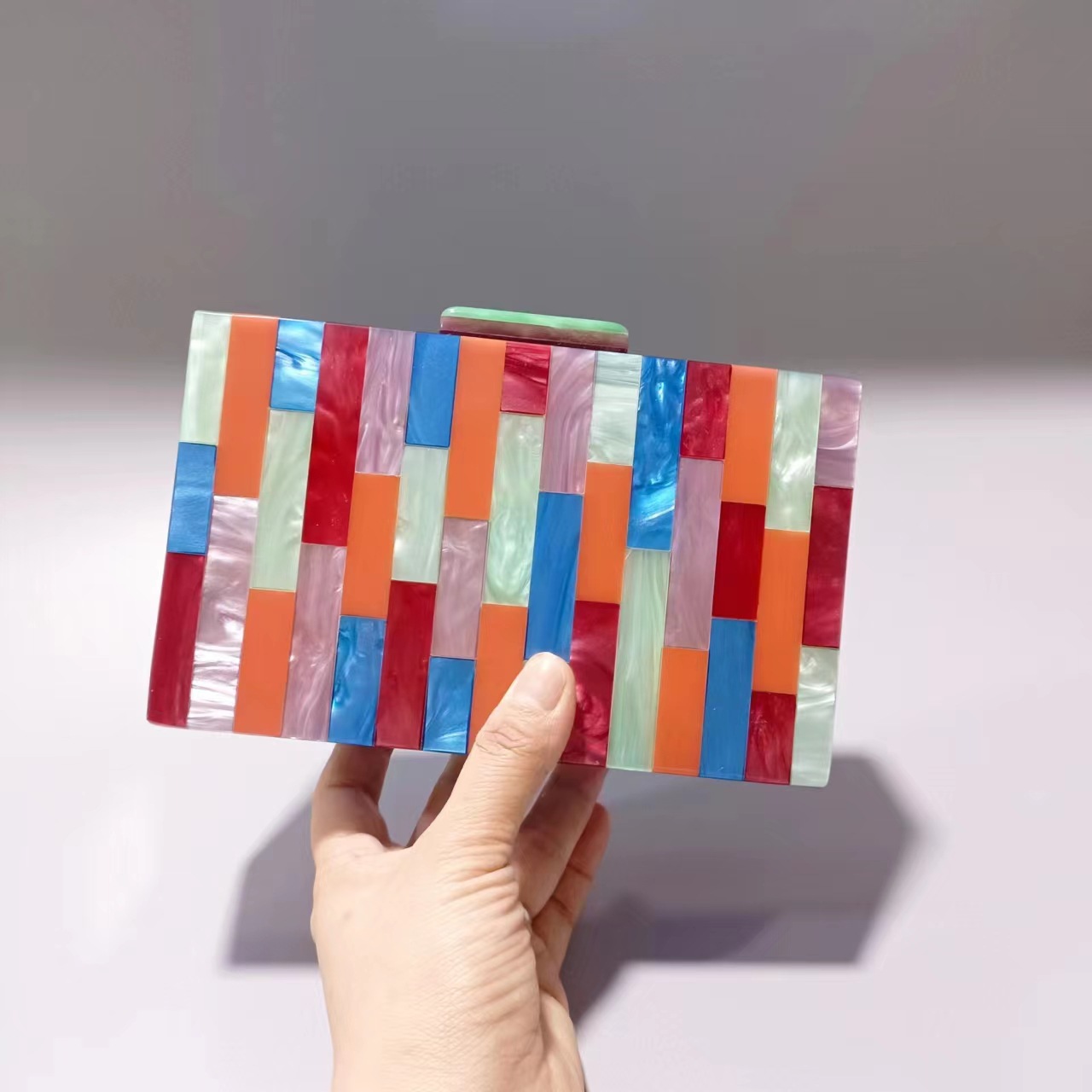Party Occasion Arylic Color Block Evening Bags