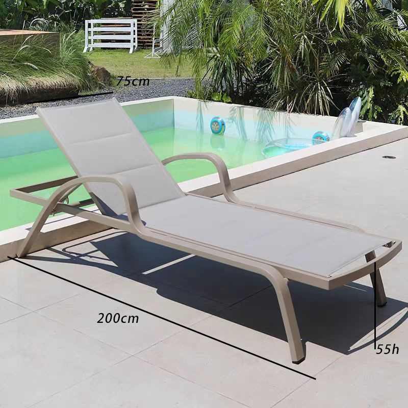 Silla al aire libre balcón patio impermeable aleación de aluminio villa de ocio al aire libre piscina cama de protección solar playa doméstica