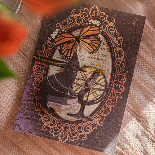 Beautiful Day Material Book, Wind Flower Message Series, 8 Choices of Retro Literary Book Materials, Decorative Stickers