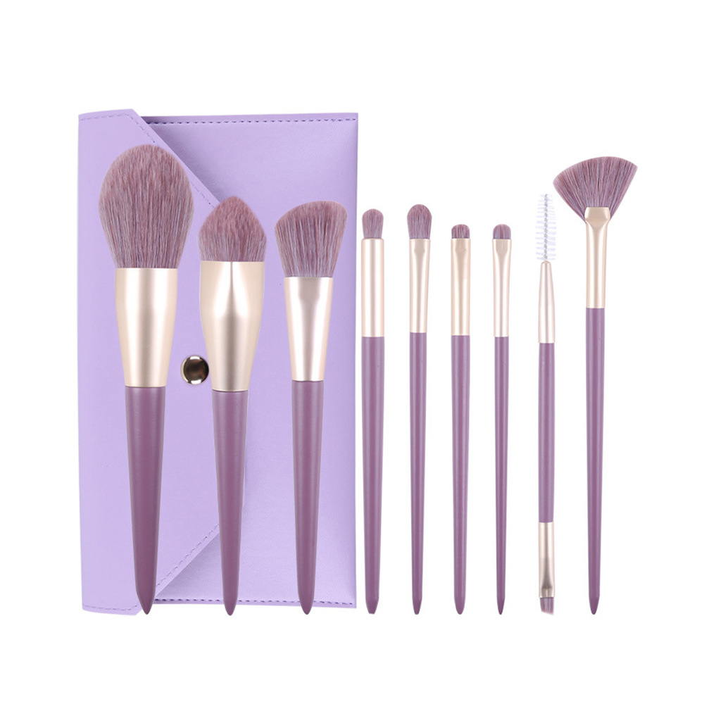 Zhuoerya en stock al por mayor cepillo de maquillaje serie de patata dulce púrpura conjunto de maquillaje cepillo de cola puntiaguda herramientas de belleza maquillaje cepillo traje