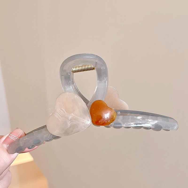 Otoño e invierno, Maillard, clip de agarre de color café, horquilla de cabeza para mujer, horquilla de sentido avanzado, clip de tiburón, volumen de cabello grande, clip múltiple