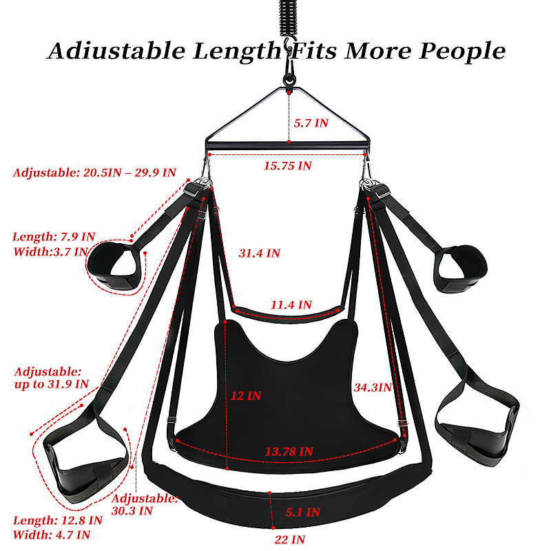 Jiuai SM Hanging Swing Bondage Kit with Handcuffs and PU Leather Restraints — detail image 8