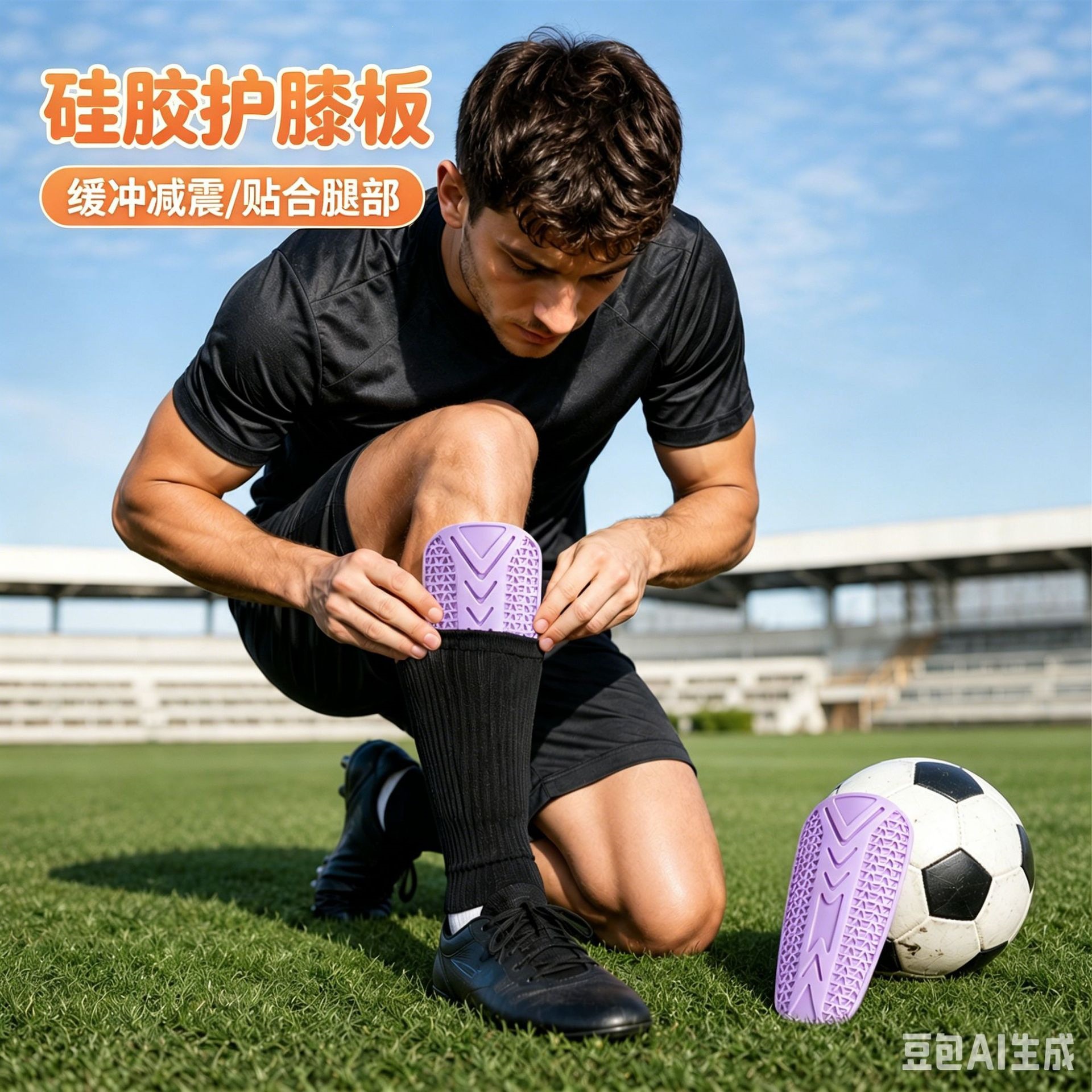 Silicone football shin guards, unisex, professional football protective equipment, non-slip, breathable, calf protection