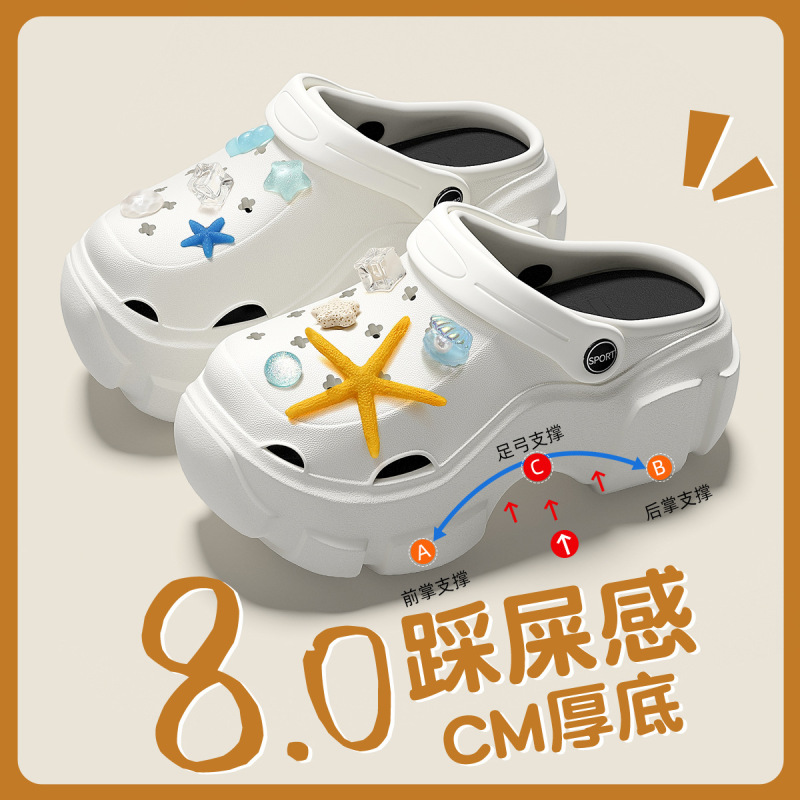 孕妇防滑洞洞鞋女款沙滩足弓支撑eva防臭厚底包头凉鞋夏季外穿女|undefined