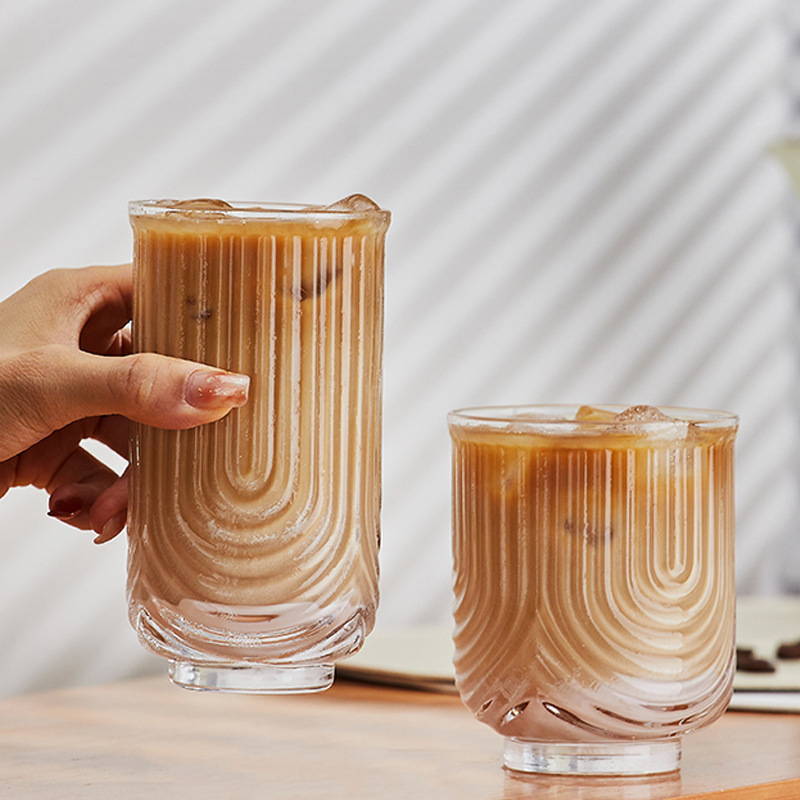 Yatai Niche Glass American Iced Latte Coffee Cup Small U Juice Cup Water Cup Beverage Cup Export New Product