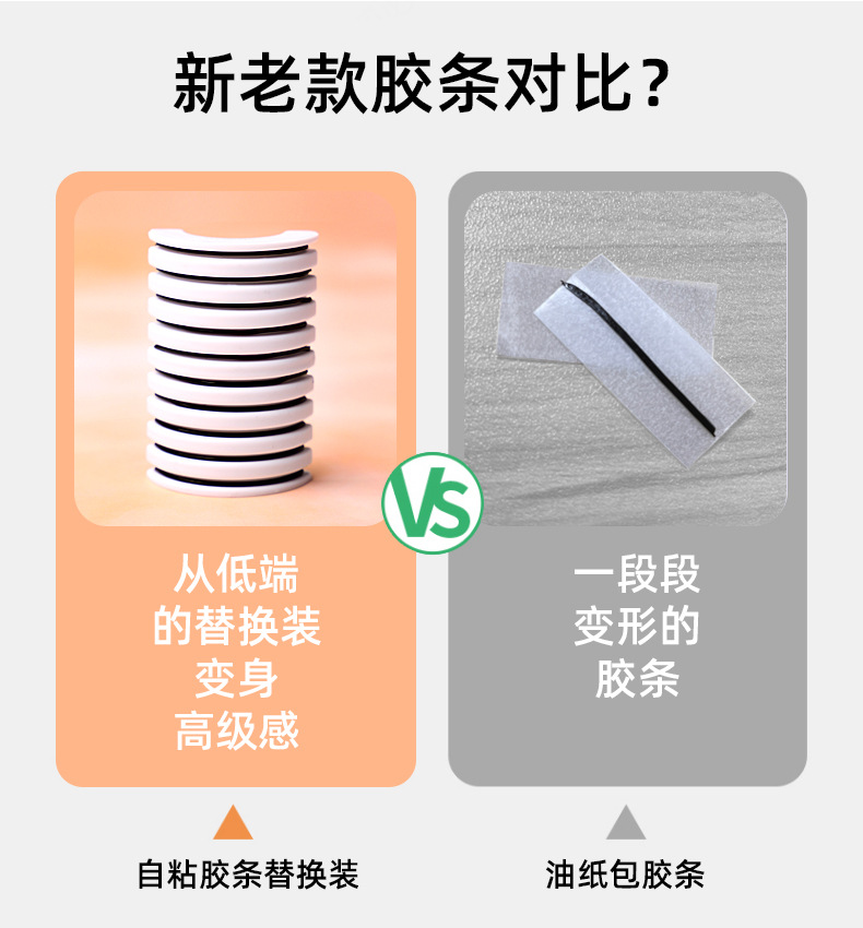 Self-adhesive false eyelash strips, 10-piece set, self-adhesive eyelash glue, easy to use, false eyelash glue strips, false eyelash beauty glue Specification drawing
