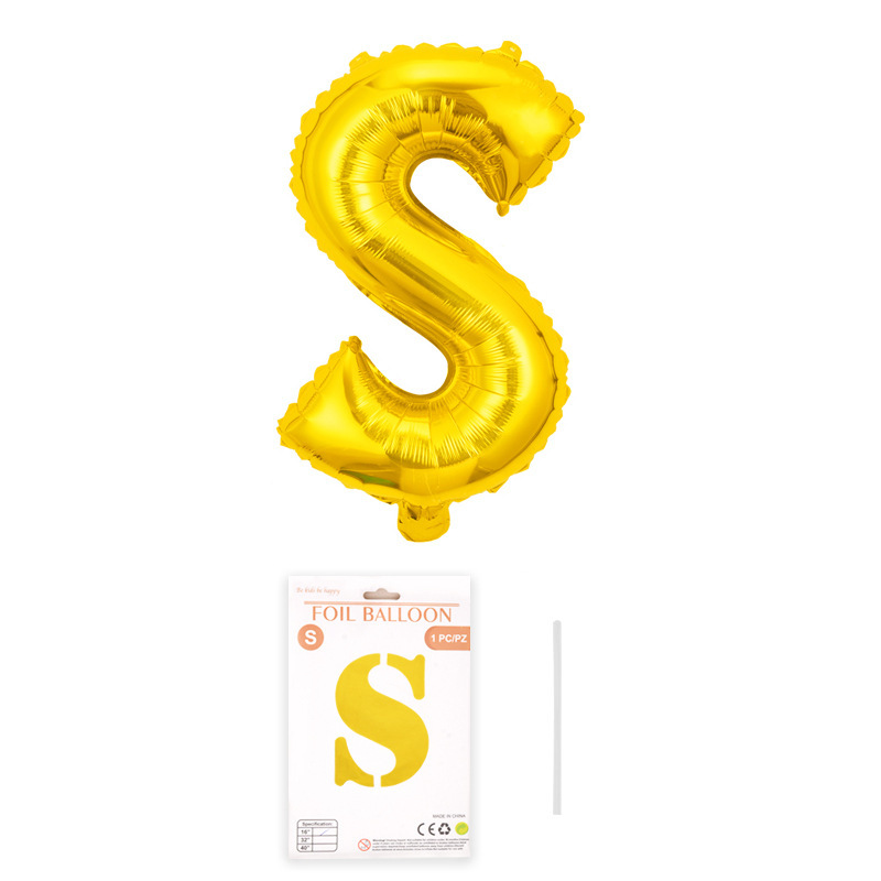 16 pulgadas alfabeto inglés tarjeta de papel independiente embalaje película de aluminio globo decoración de fiesta de cumpleaños diseño papel de aluminio globo al por mayor
