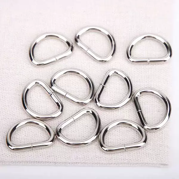 Iron wire three-point small D-ring buckle, 10MM, luggage hardware accessories, zipper pull, half-circle ring, three-point D-ring