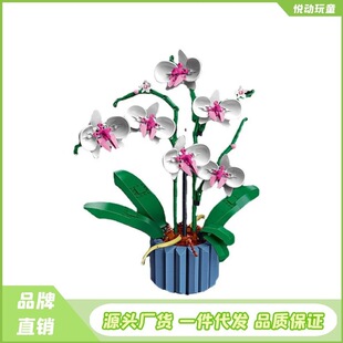 兼容乐高积木10311兰花蝴蝶兰积木花束盆景积木女孩拼装玩具礼物-阿里巴巴