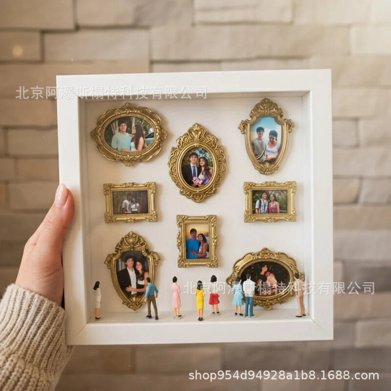 Cross-Border Valentine's Day DIY Mini Museum Photo Box Custom-Made with Lights, Creative Gift Decoration for Couples Cross-Border Valentine's Day DIY Mini Museum Photo Box Custom-Made with Lights, Creative Gift Decoration for Couples