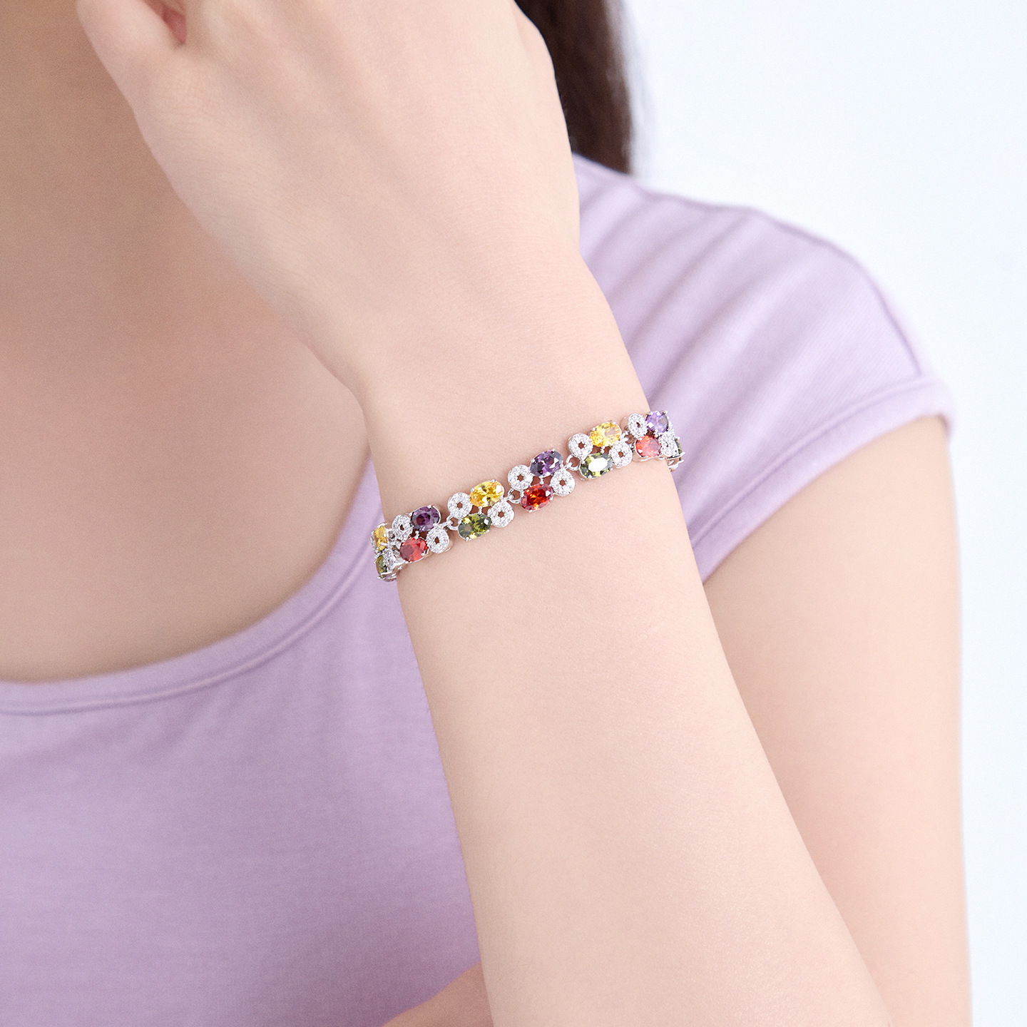 Pulsera con Diseño Geométrico de Aleación de Cobre Galvanizado para Mujer