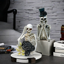 创意万圣节卡通骷髅人物摆件家居树脂工艺品跨境新款装饰礼品批发