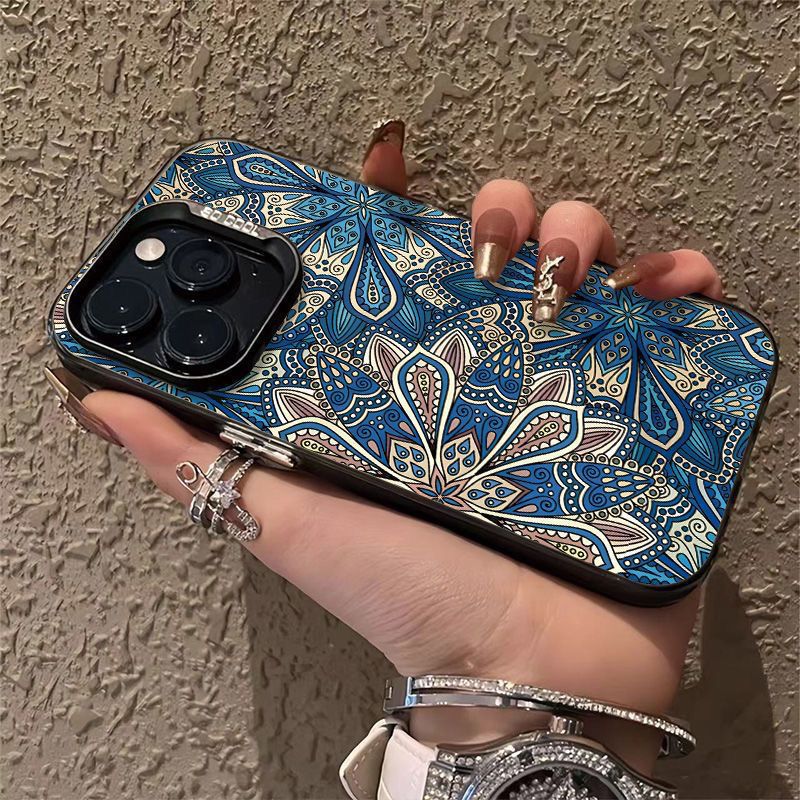 Funda para teléfono móvil Apple 17Promax con diseño retro de tótem, funda personalizada con textura vibrante, compatible con iPhone 16/15/14/13