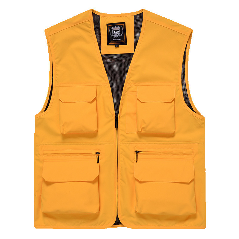 Men's waistcoat outdoor new multi-pocket quick-drying fishing thin mountaineering photographer customizable logo vest