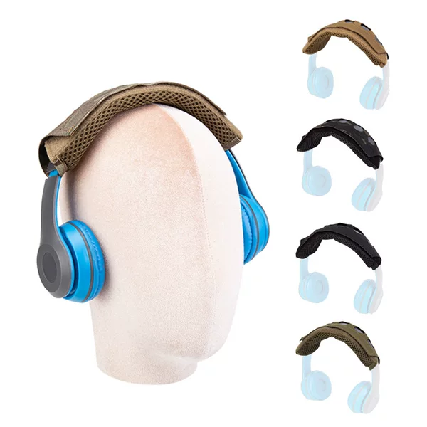 Tactical Modular Headset Cover Bracket Headset with Protective Cover Earmuffs Microphone Velcro Camouflage Laser Cutting