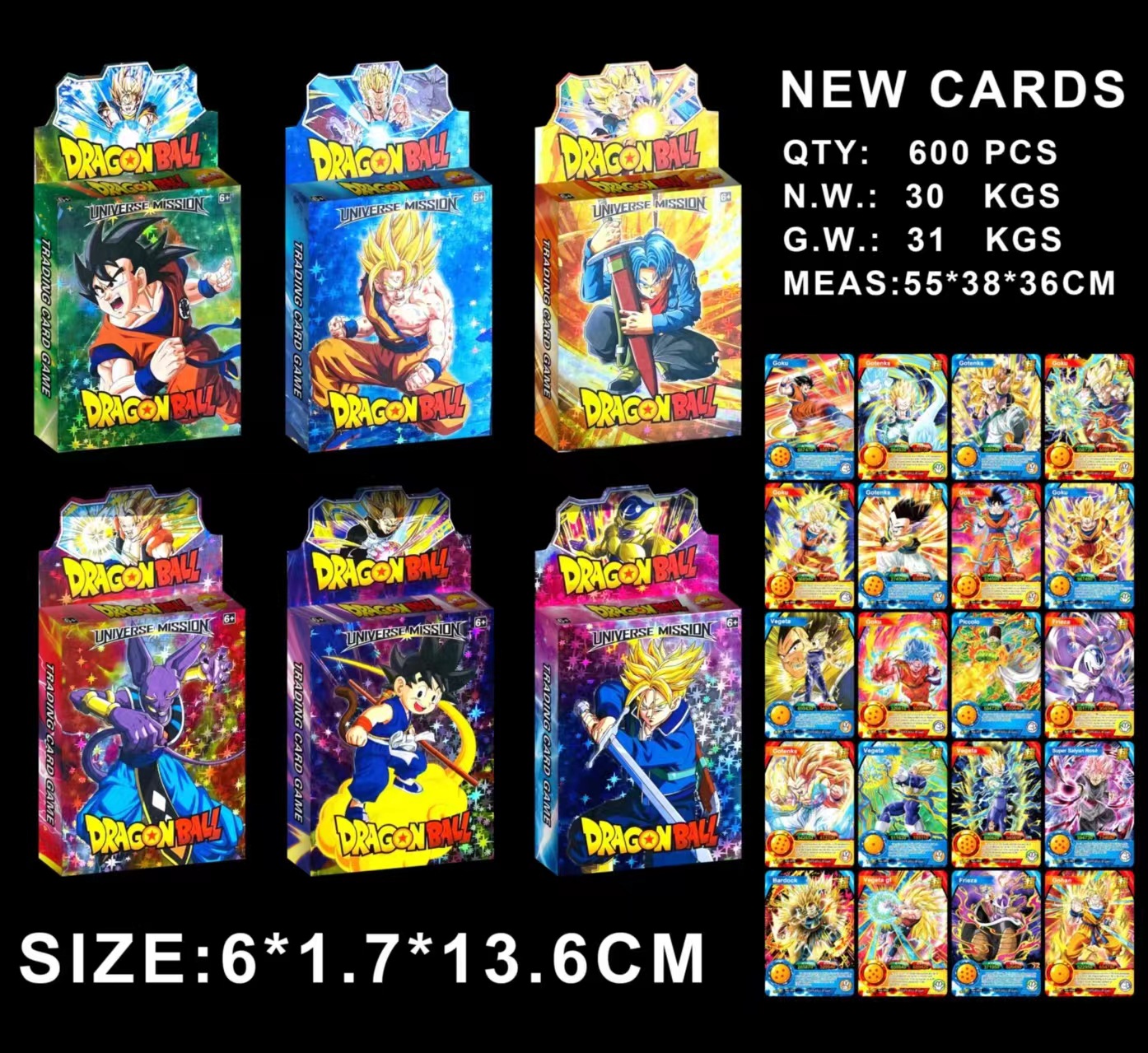 Dragon ball - a box of 24 cards (minimum order of 600 boxes per box)