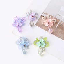 跨境手工串珠花朵辅料小香风时尚百搭钉珠辅料耳钉耳环装饰配件