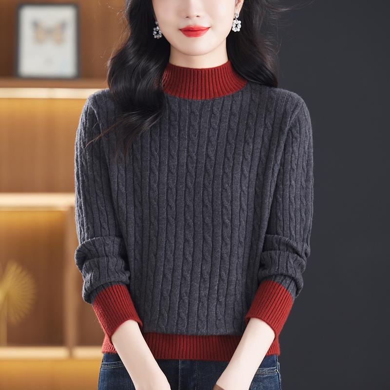 Colored demi-season base body-friendly knitted sweater