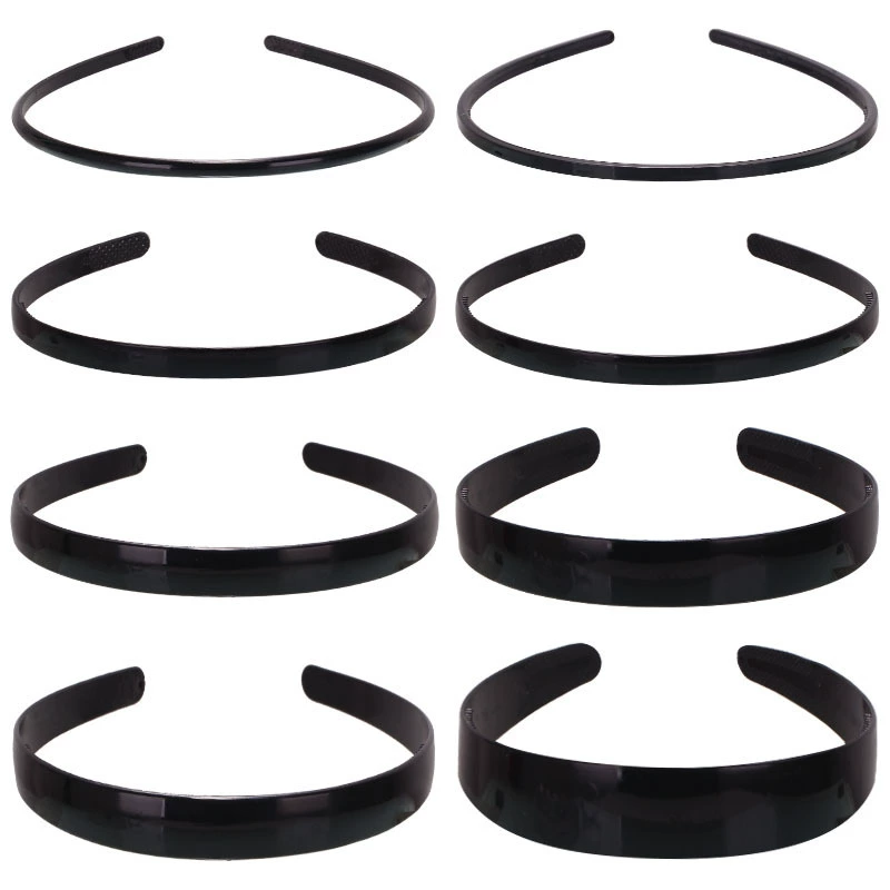 Headband (Hengmai) handmade black, multi-width 0.5–5.0 cm, ultra-light 6 g