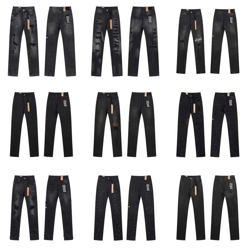 Cross-Border European and American Foreign Trade Wholesale Spring and Summer New Amiri Slim-Fit Stretch Jeans for Couples, Same Style for Men and Women