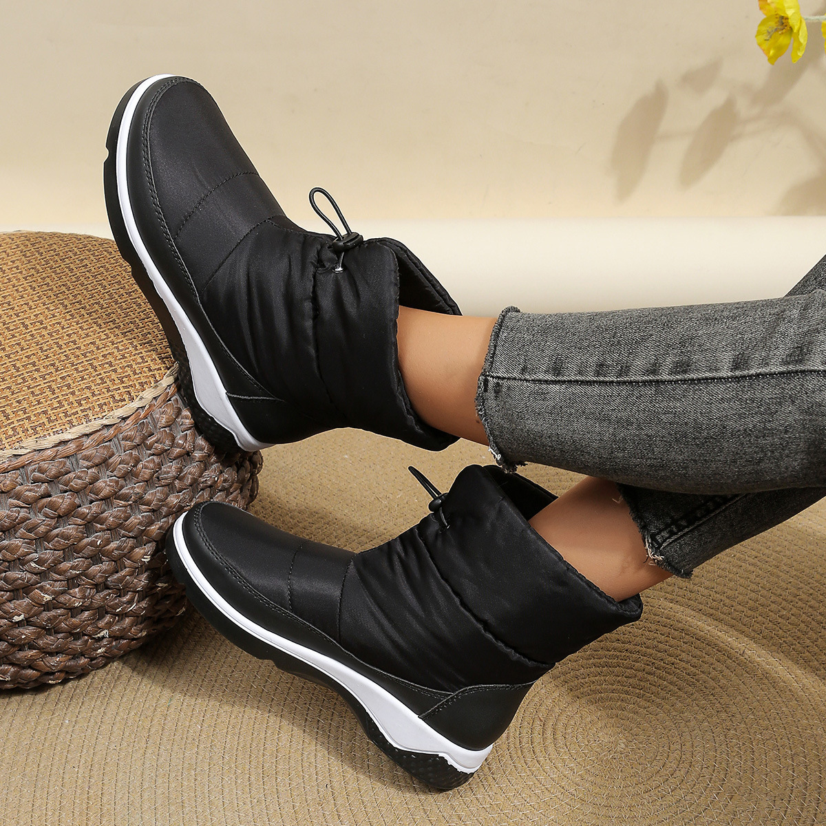 Large size snow boots women's winter cotton boots with cashmere warm short boots_voghion.com