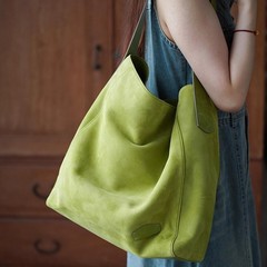 绿色软皮大容量托特包包女式2025新款轻奢小众高级感单肩腋下包