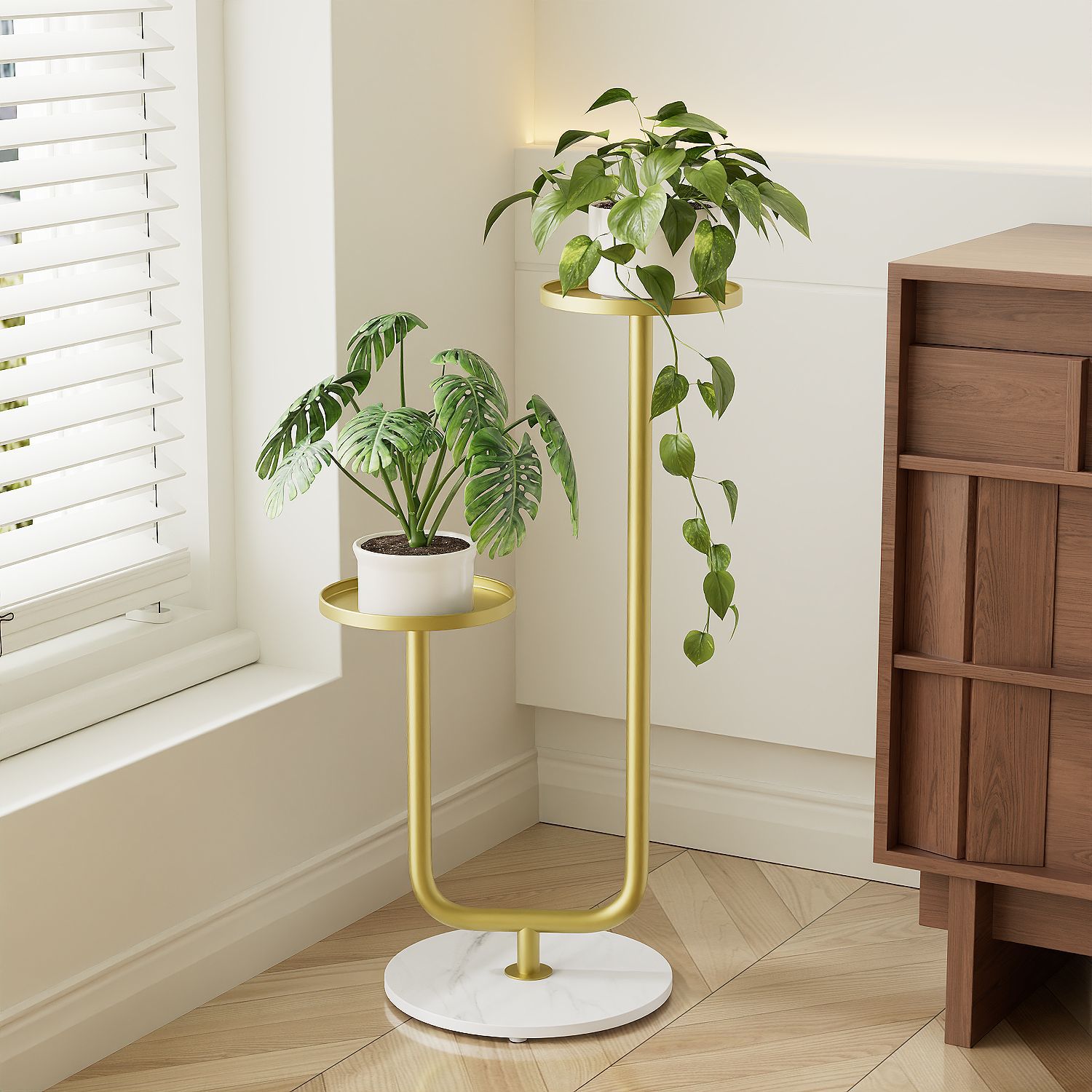 轻奢网红花架室内室外落地式铁艺花盆架客厅阳台家用多盆置物架