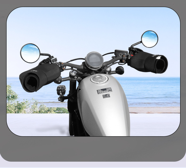 Motorcycle Handlebar Covers, Electric Vehicle Protective Gloves, Universal Winter Thickeneded Velvet Warm Windproof Motorcycle Rider Handlebar Covers