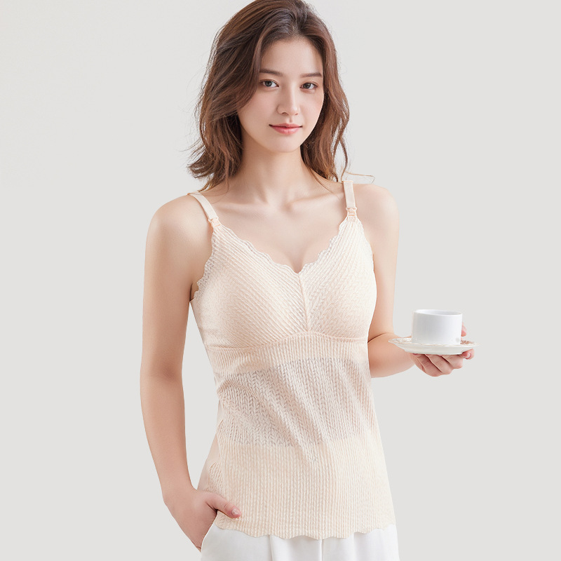 レースの麦の穂の項の哺乳のガーターの薄い通気性の妊婦の授乳の上着の快適な弾力性の妊娠のお母さんの家庭服のtシャツ|undefined