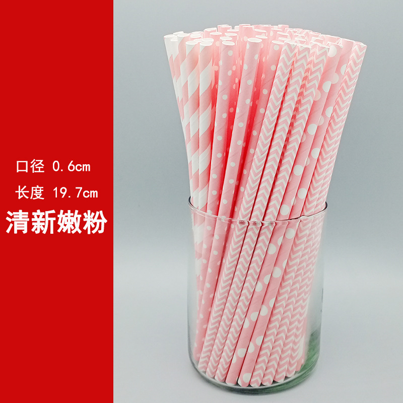 Fábrica en stock al por mayor 100 paja de papel desechable paja degradable combinación