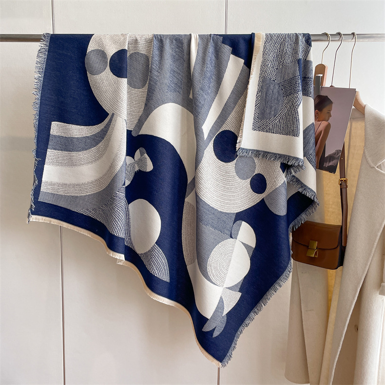 2023 Ősz/Tél Új, Négyzet alakú, Művészeti Stílusú, I Mitációs Kasmír Sál Női Meleg Légkondicionált, Szobai Nyugati Takaró, Kendő_voghion.com