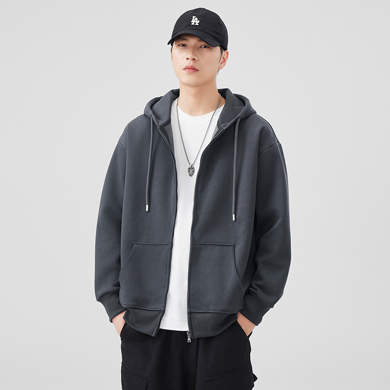 Anyang Cardigan Sweater Men's Coat Autumn and Winter Hooded Jacket American Heavy Casual Loose Zipper Sports Clothes Anyang Cardigan Sweater Men's Coat Autumn and Winter Hooded Jacket American Heavy Casual Loose Zipper Sports Clothes
