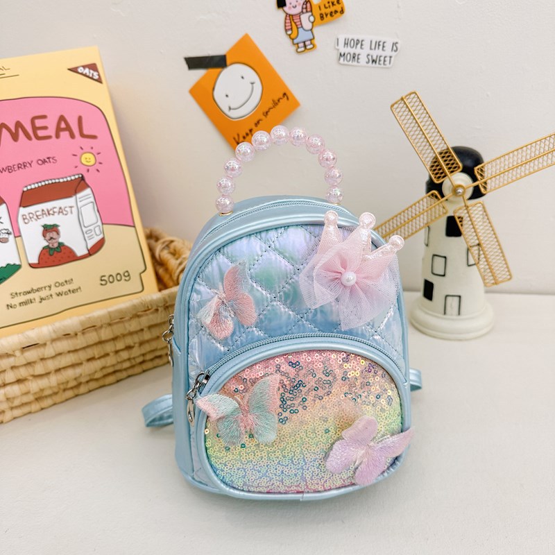 Mochila de mariposa de encaje para niños y niñas, mochila para niños, jardín de infantes, mochila para bebés, mochila de moda de sequillas para niños
