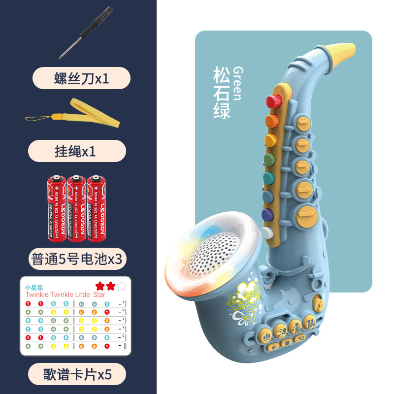 6805 색소폰-청록색 녹색 (배터리 영어 포장)