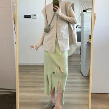 韩版时尚套装女2024秋季新款设计感时尚衬衫中长半身裙两件套女