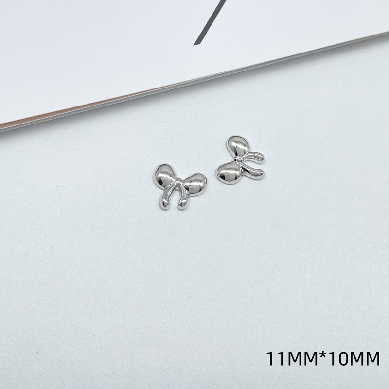 新しい電気メッキブライトシルバーリボンレター愛合金パッチペンダント diy ヘアピンブレスレットイヤリングアクセサリー|undefined