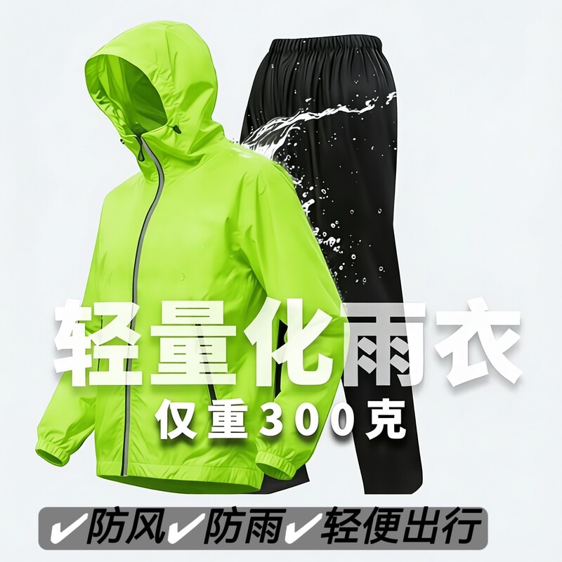 Ultra-Thin Raincoat and Rain Pants Set for Men and Women, Summer Full-Body Storm-Proof, for Delivery Riders, Separate Pieces, Waterproof, Lightweight, Breathable