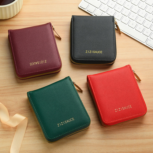 Card holder for women, large capacity, multi-card slot, anti-magnetic, small and portable, integrated wallet with document storage, zipper