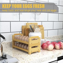 实木鸡蛋收纳盒蛋托盘鸡蛋多层置物架冰箱厨房放鸡蛋盘实木鸡蛋收